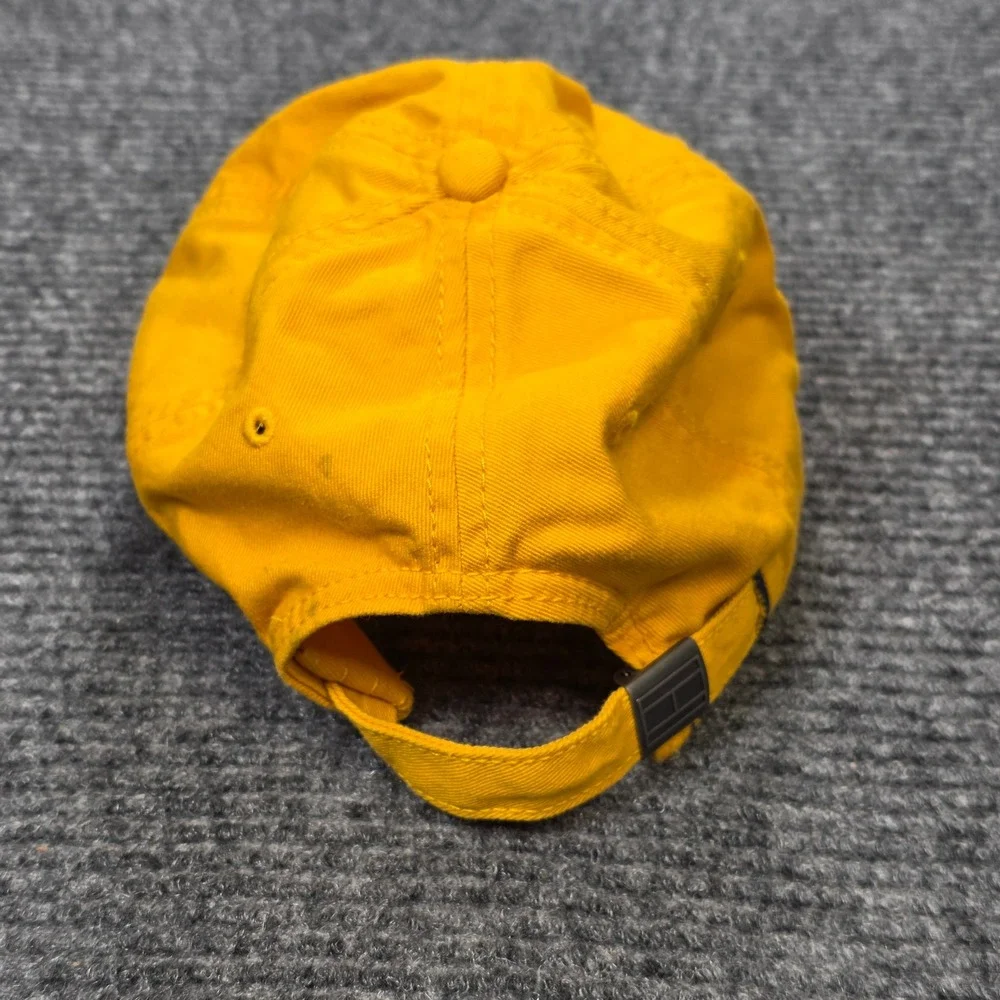 Tommy Hilfiger Embroidered Logo Dad Hat Mens One Size Yellow Cotton Baseball Cap